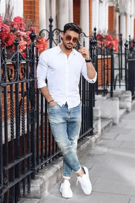 blue jeans and white shirt outfit|light blue jeans matching shirt.